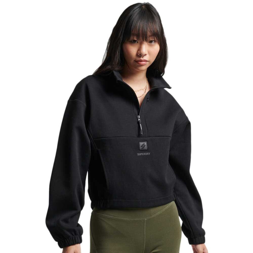 Толстовка Superdry Code Tech Batwing Half Zip, черный толстовка superdry code city college черный