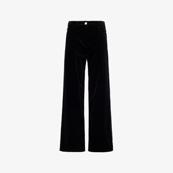 

Брюки Velvet-Texture широкого кроя со средней посадкой из эластичного хлопка Theory, черный