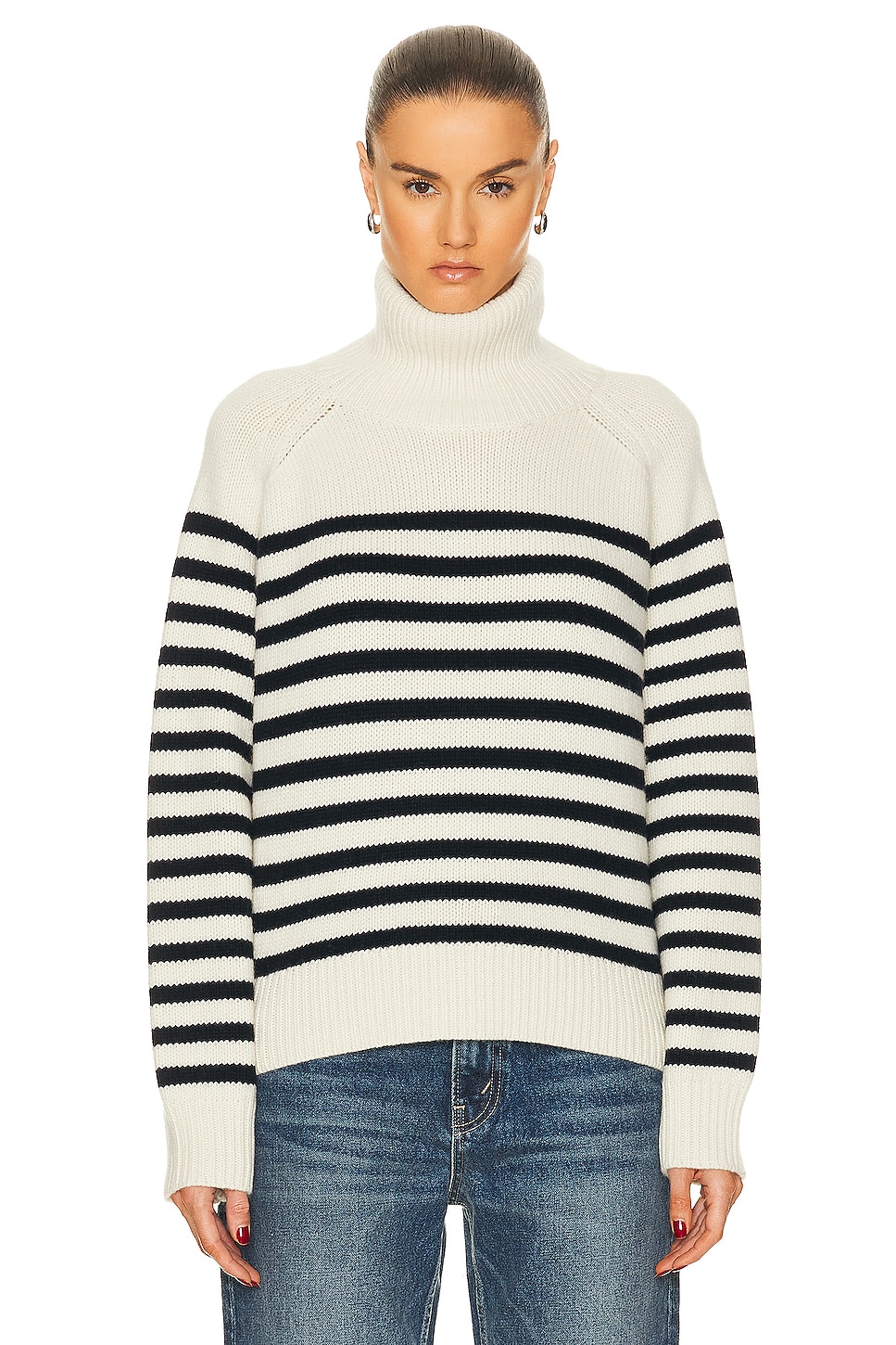 

Свитер Nili Lotan Gideon, цвет Ivory & Dark Navy Stripe