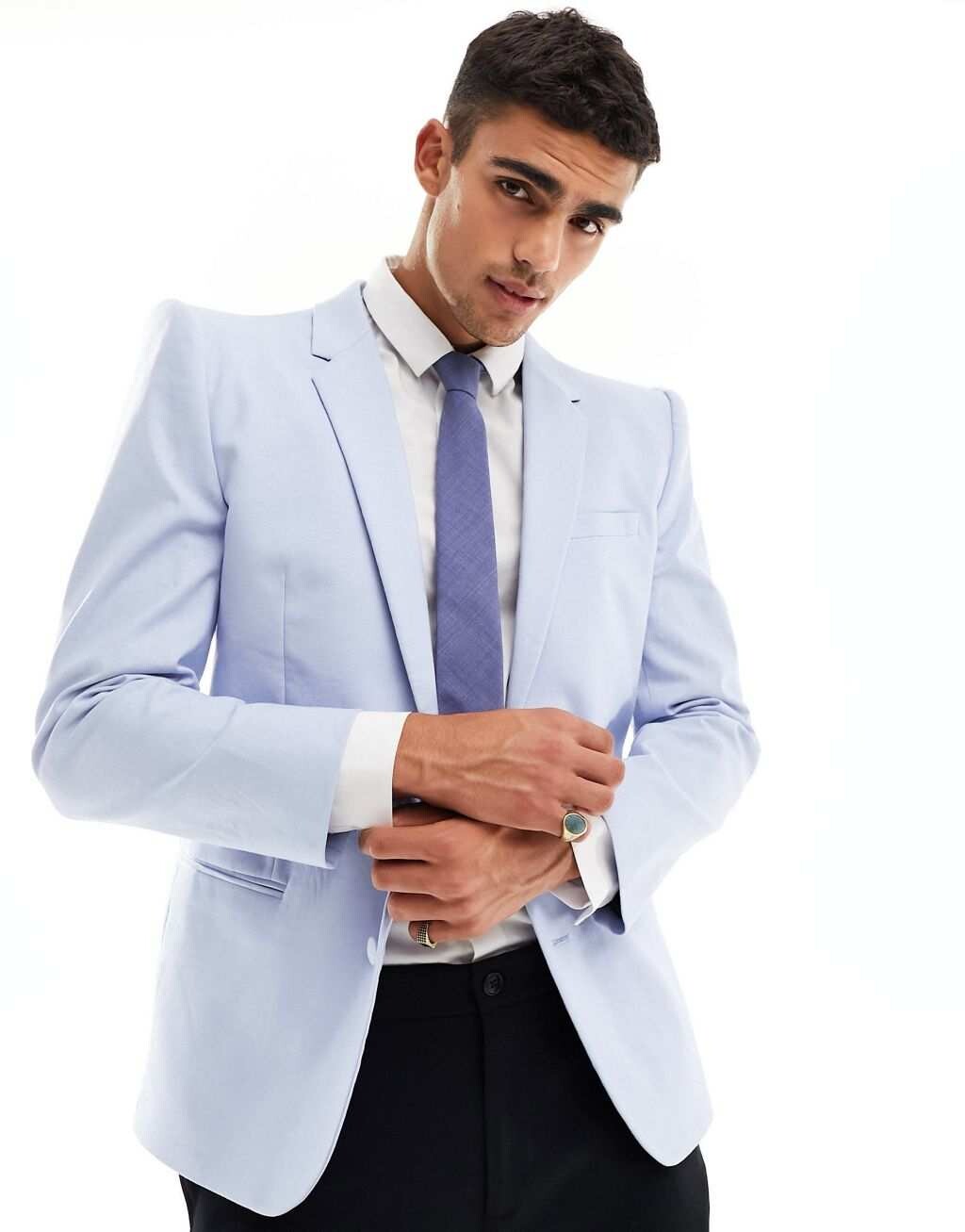 

Блейзер с пагодой из льняного микса ASOS DESIGN