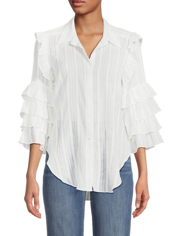 Рубашка на пуговицах с рюшами Juliana Misa Los Angeles, белый