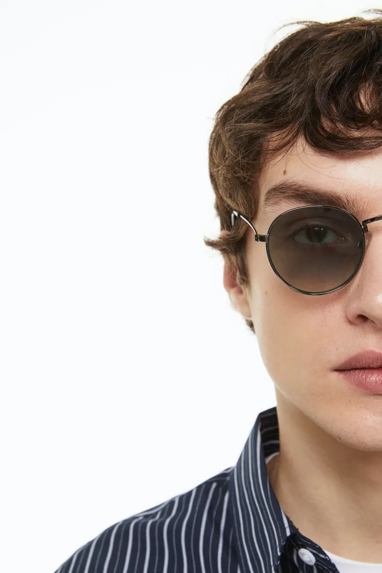 

Круглые солнцезащитные очки H&M, серебряный