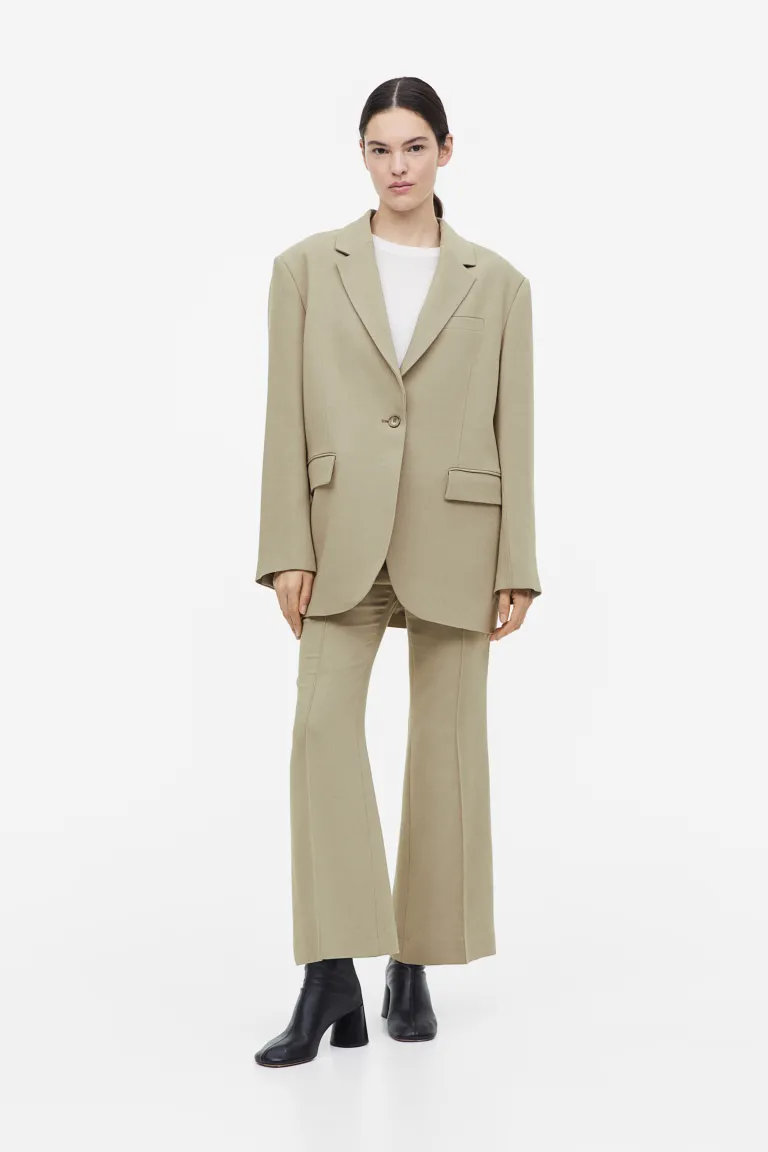 

Элегантные брюки из смесовой шерсти H&M, бежевый