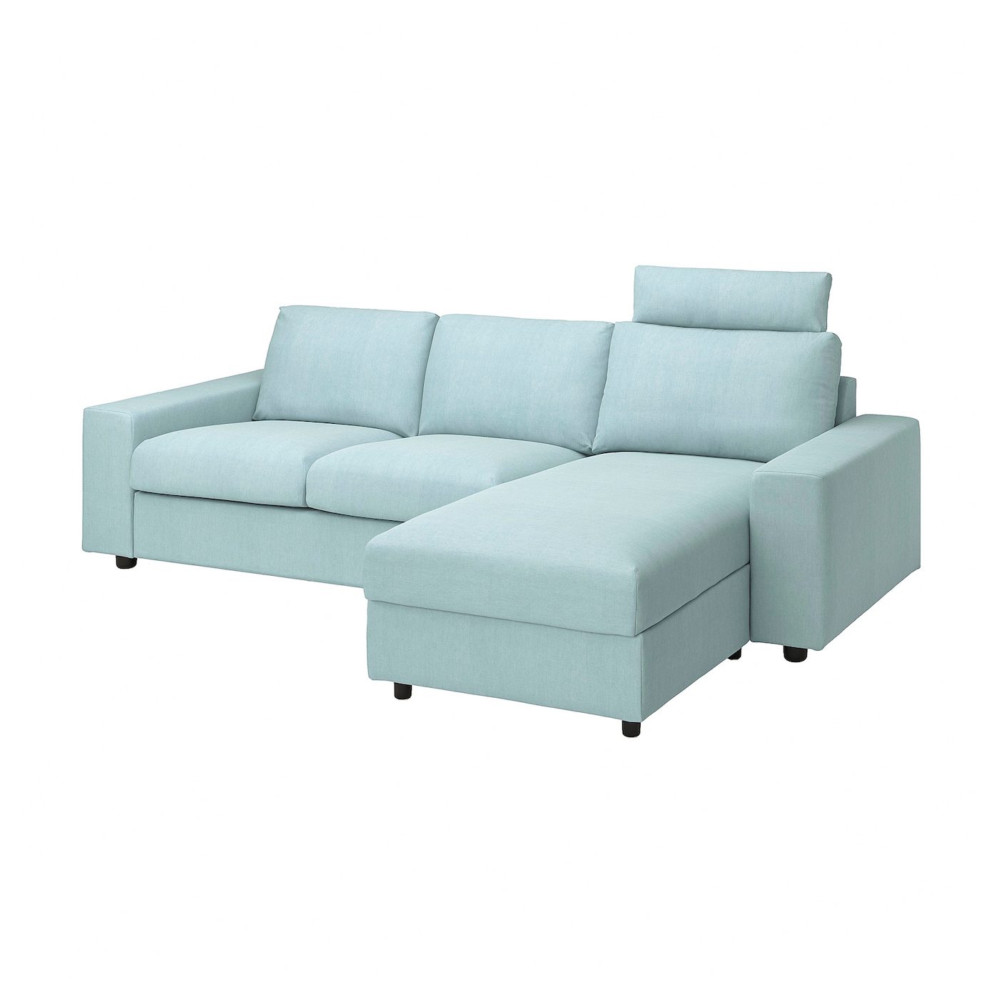 ВИМЛЕ 3-местный диван + диван, с широкими подлокотниками с подголовником/Саксемара светло-синий VIMLE IKEA диван прямой смарт mille 09 3 х местный с подлокотниками еврокнижка а2491530061