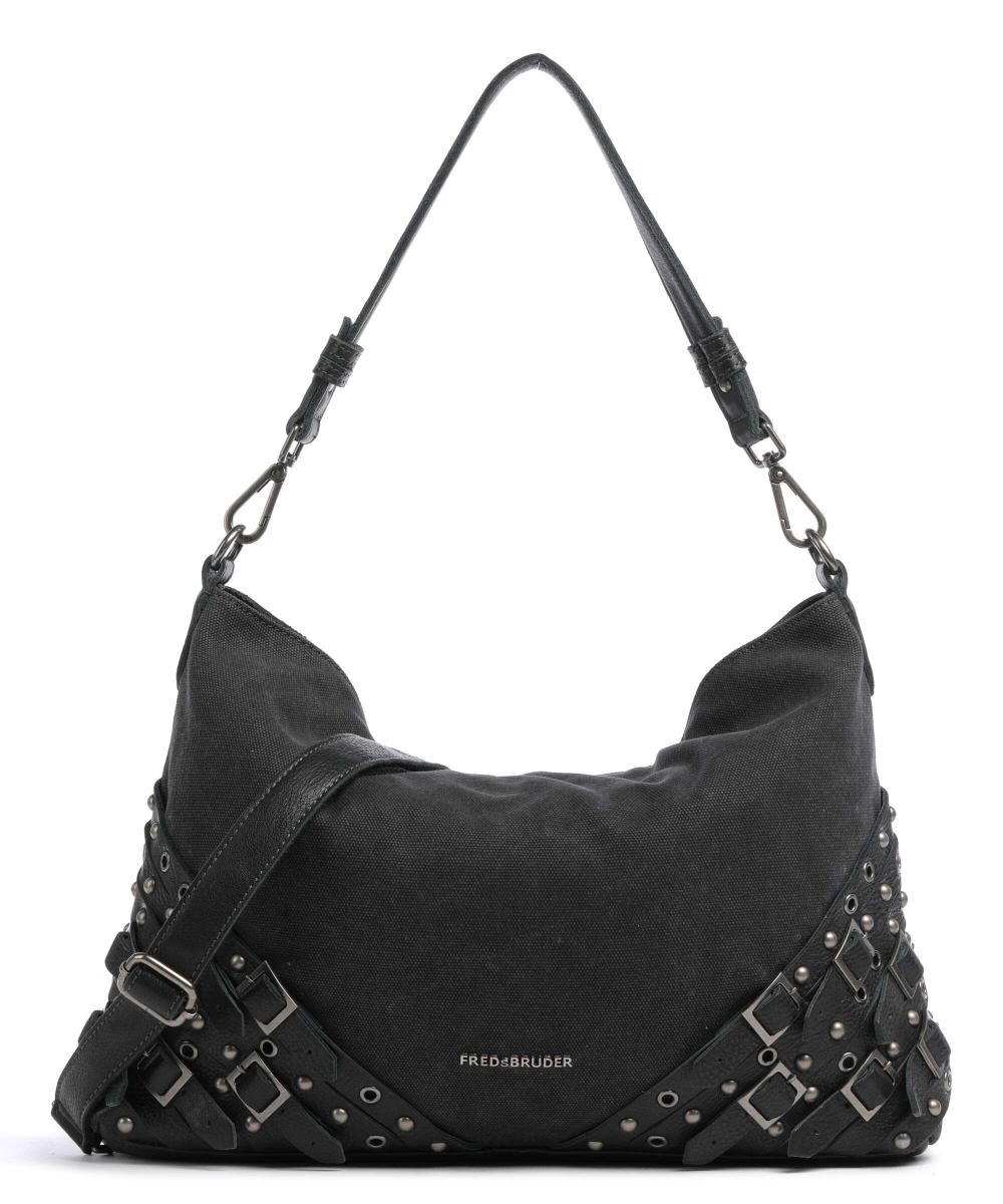 

Сумка-Ведро с пряжкой My Bag, хлопок, зерненая кожа Fredsbruder, черный