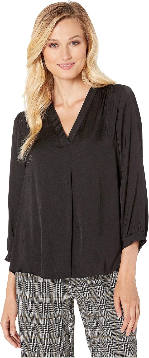 

Блузка с v-образным вырезом и рукавами 3/4 Vince Camuto, цвет Rich Black