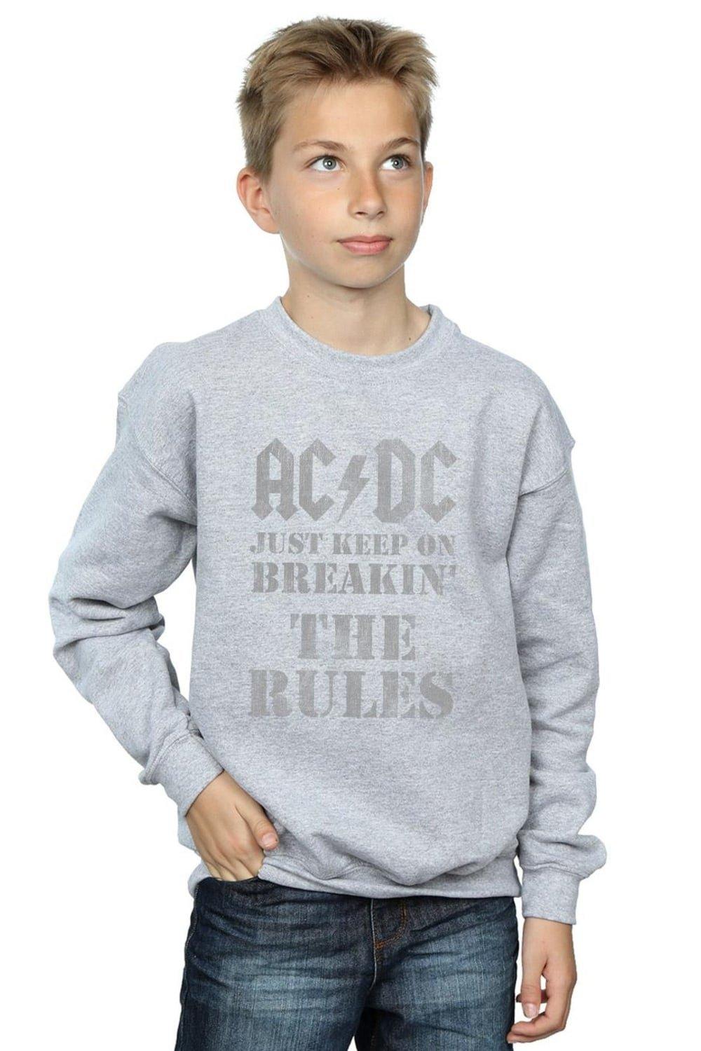 Толстовка «Просто продолжай нарушать правила» AC/DC, серый