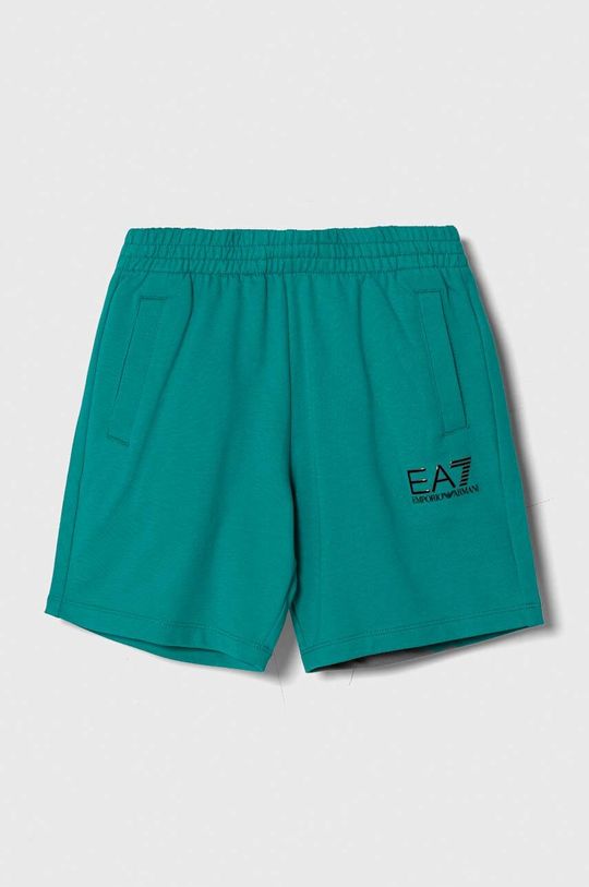 EA7 Emporio Armani Детские хлопковые шорты, зеленый