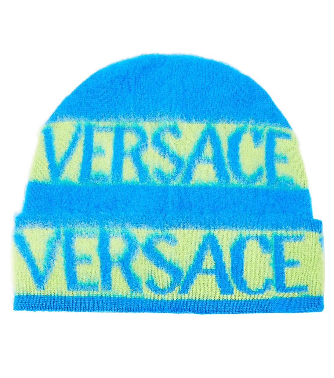 Шерстяная шапка с логотипом Versace Kids, синий