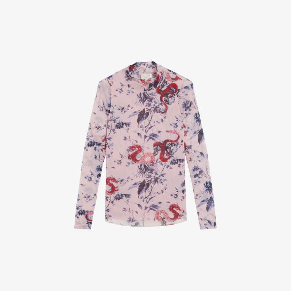 

Топ mateney из эластичной сетки с цветочным принтом Ted Baker, розовый