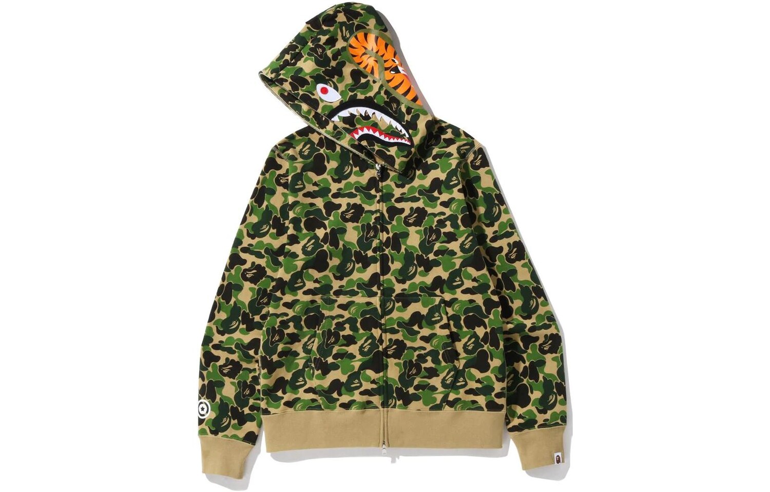 

Толстовка мужская A Bathing Ape Bape Abc Camo Shark с капюшоном на молнии, зеленый