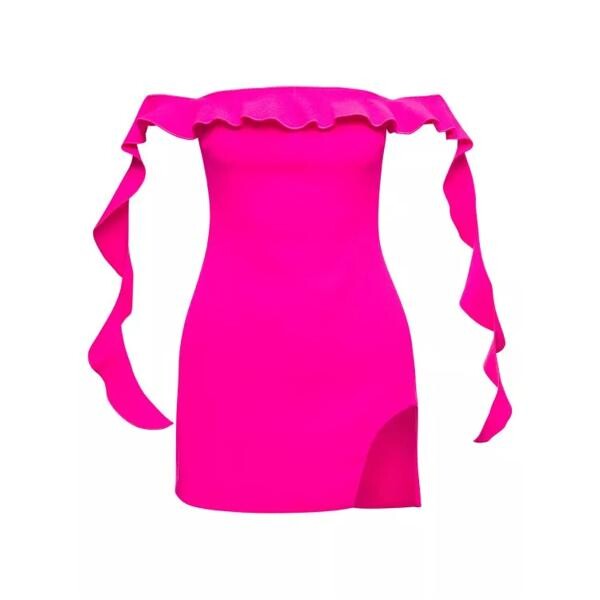 

Платье off-shoulder minidress with ruches detail in David Koma, розовый