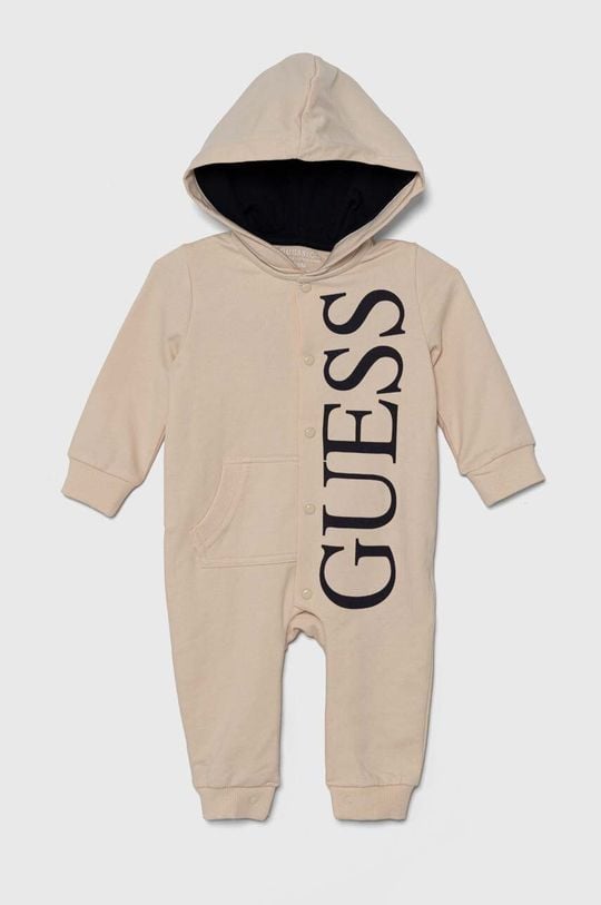 

Хлопковый детский комбинезон Guess, бежевый