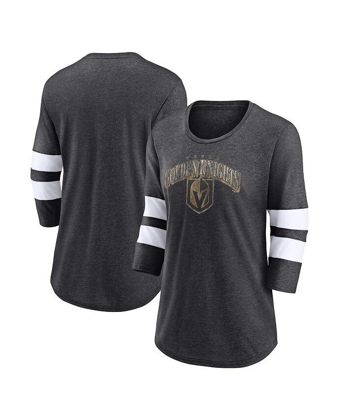 

Мужская футболка с логотипом Heather Charcoal Vegas Golden Knights Special Edition 2.0 Barn Burner с рукавами 3/4 Fanatics, серый