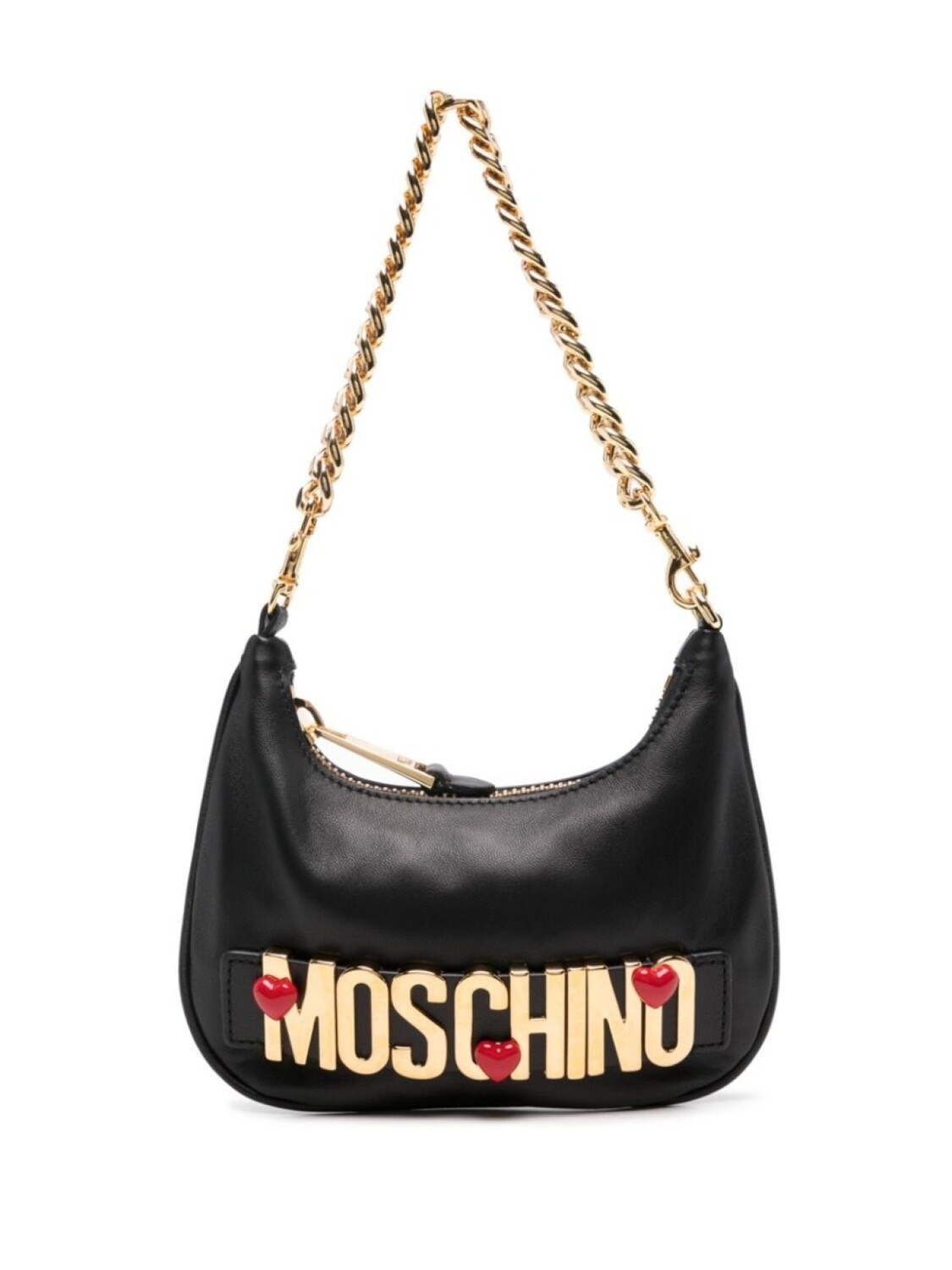 

Moschino кожаная сумка через плечо с логотипом, черный