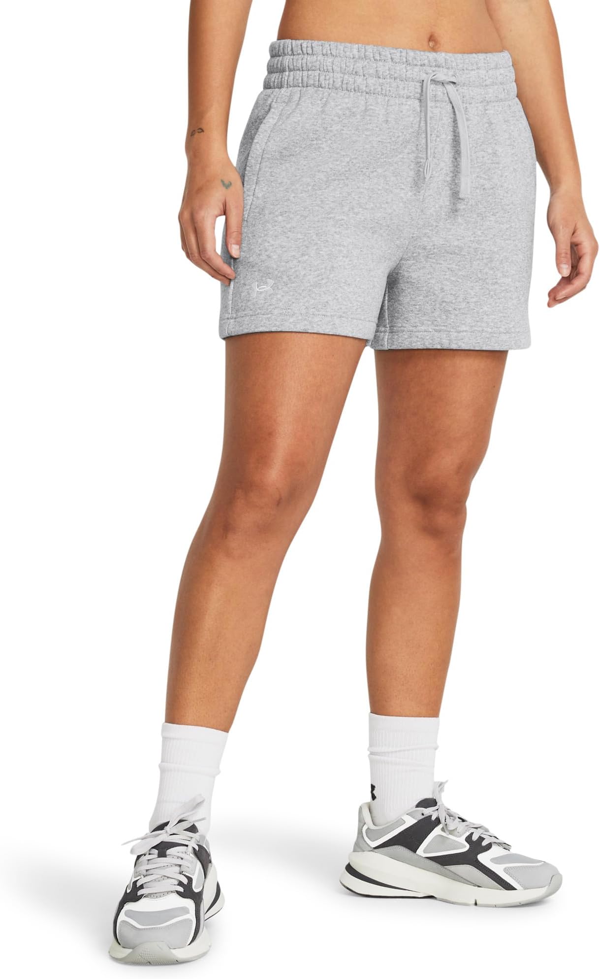 

Шорты Under Armour Rival Fleece Shorts, цвет Mod Gray Light Heather/White