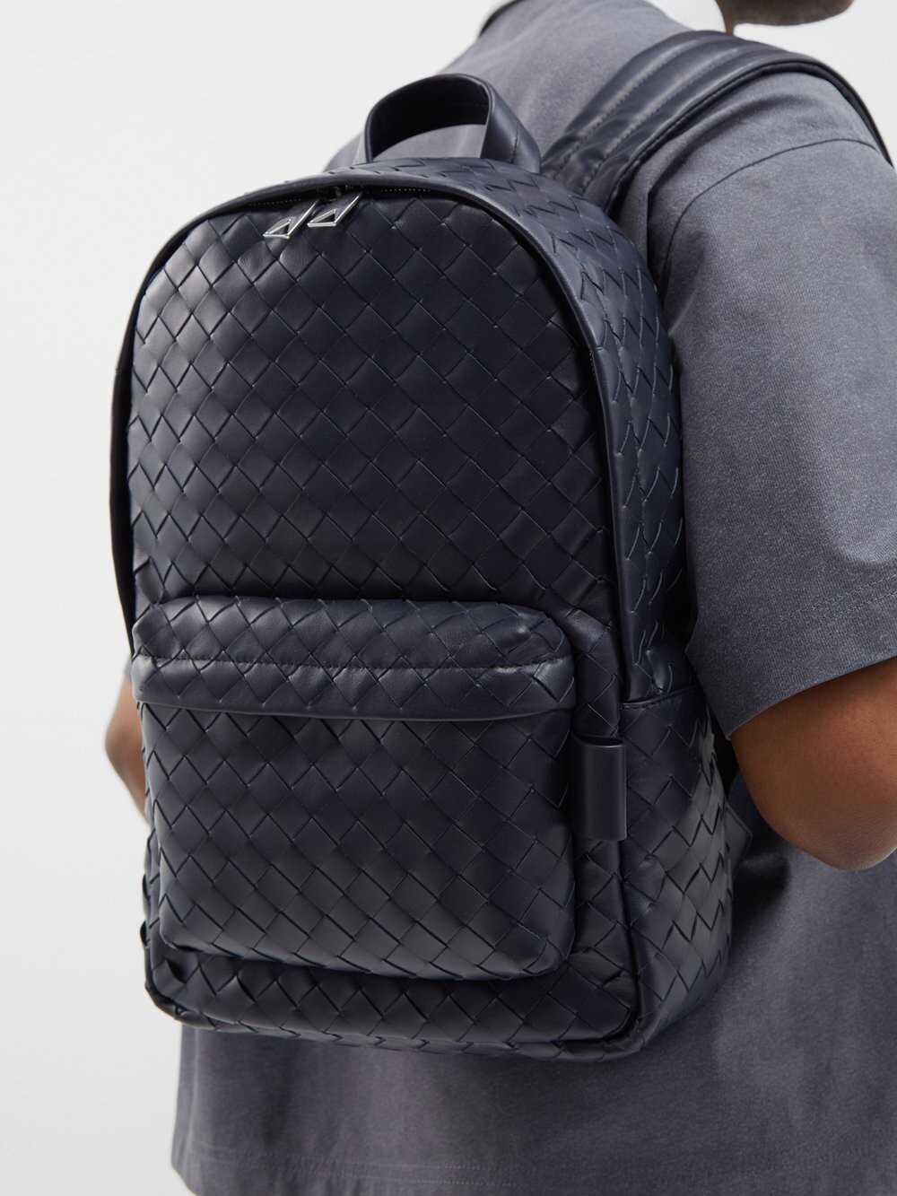 

Рюкзак из кожи intrecciato Bottega Veneta, синий