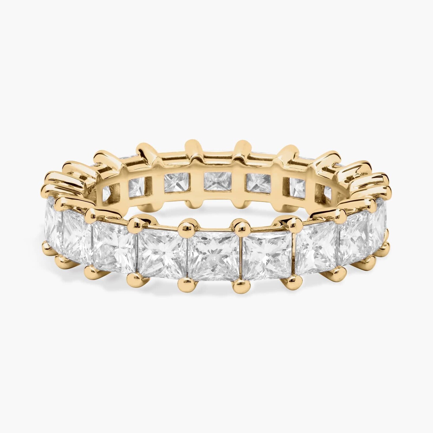 

Кольцо Eternity с выращенным в лаборатории бриллиантом огранки «Принцесса» из желтого золота 14 карат (3 карата, двойной цвет — FG / VS2-SI1) Blue Nile