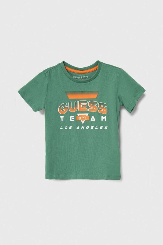 

Хлопковая футболка для детей Guess, зеленый