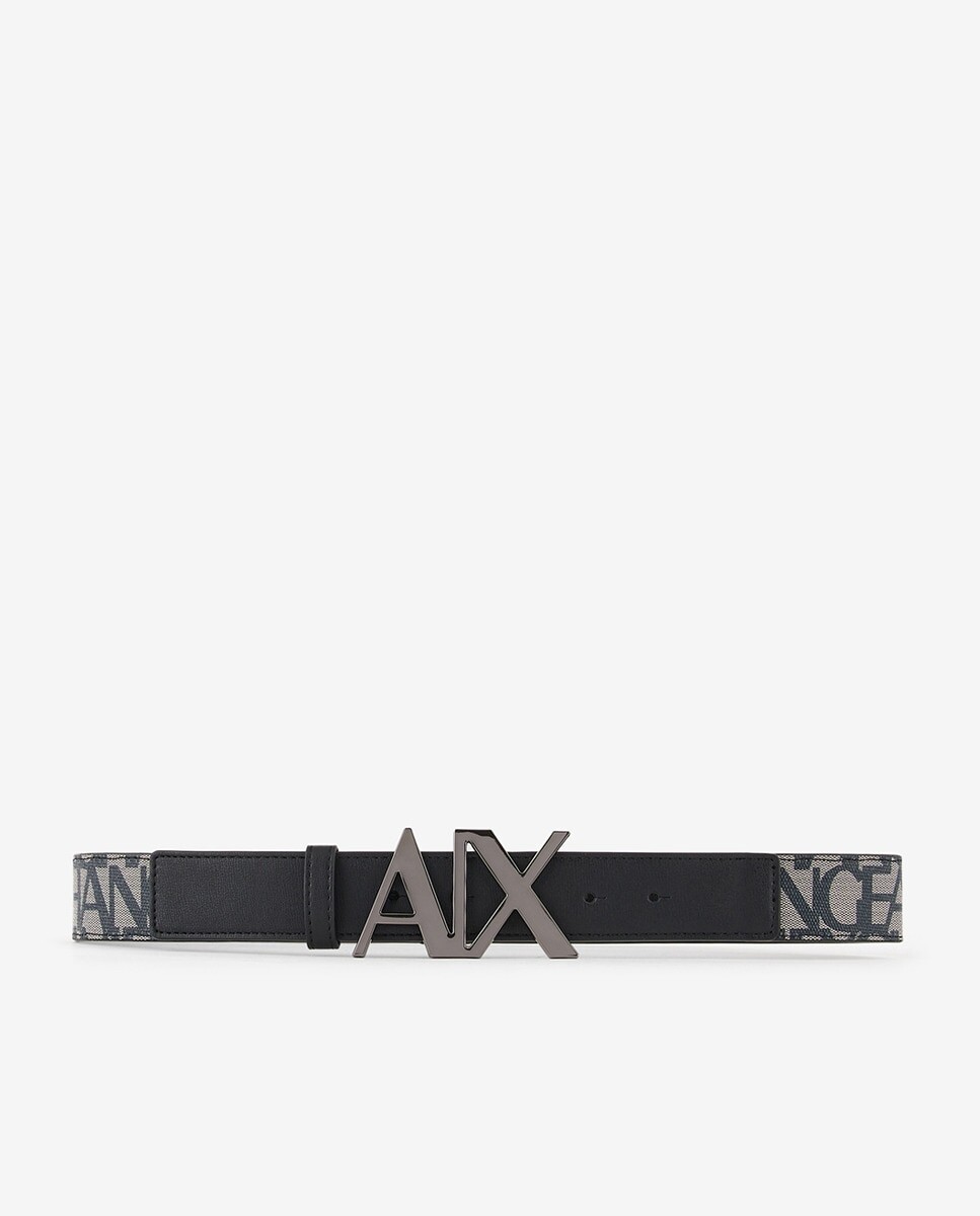 

Женский ремень с логотипами и пряжкой с логотипом Armani Exchange, черный