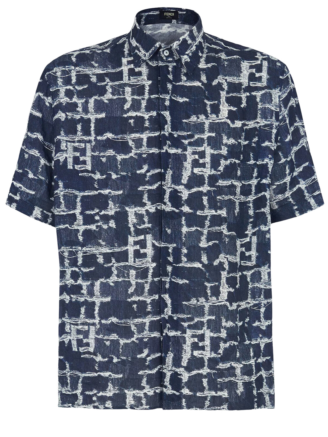 

Рубашка Fendi FF linen, светло-синий
