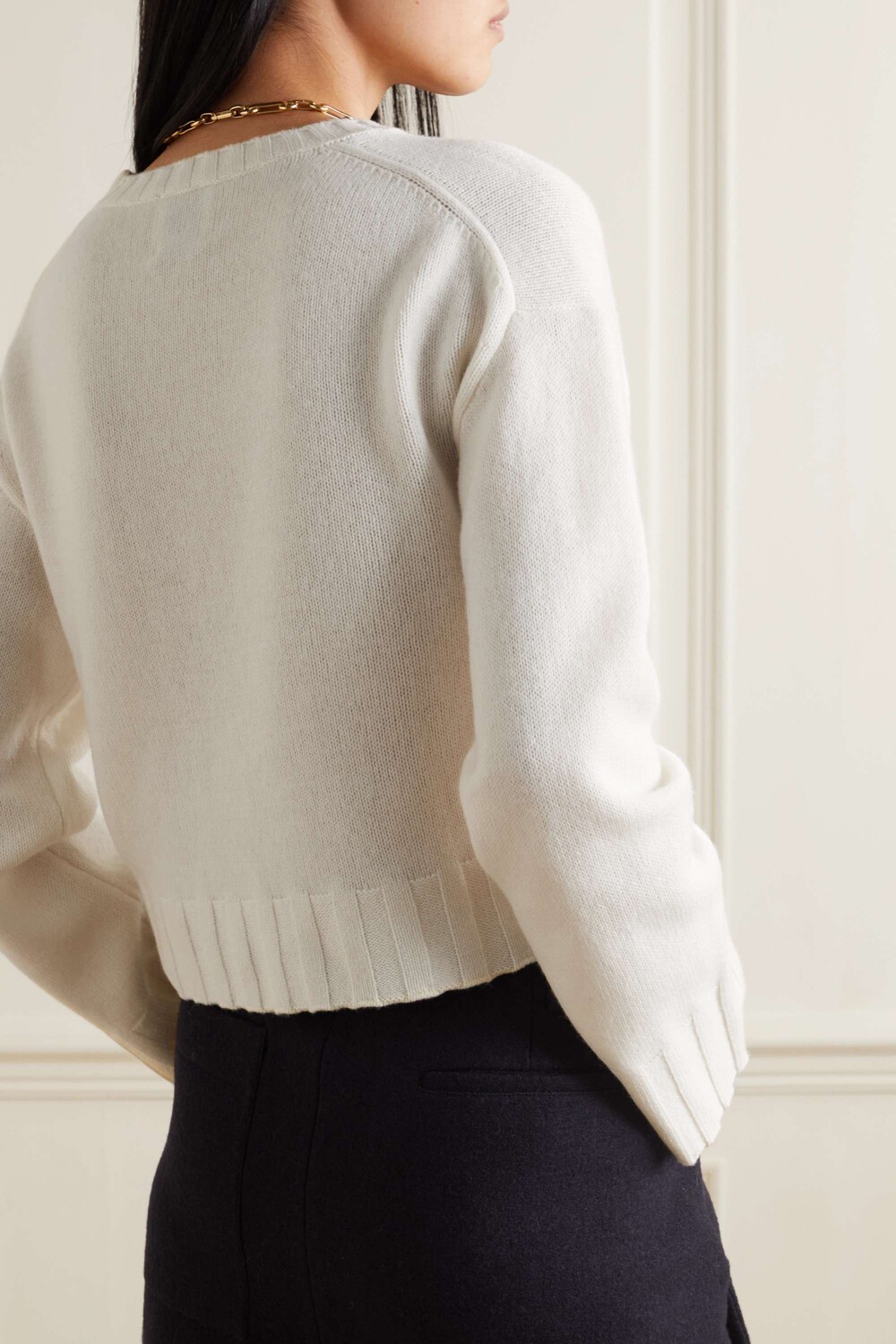 

ALLUDE Свитер из смеси шерсти и кашемира, слоновая кость, Бежевый