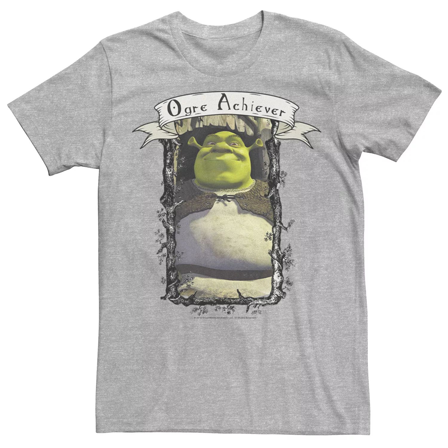 Мужская футболка с рисунком Shrek Ogre Achiever Award Licensed Character