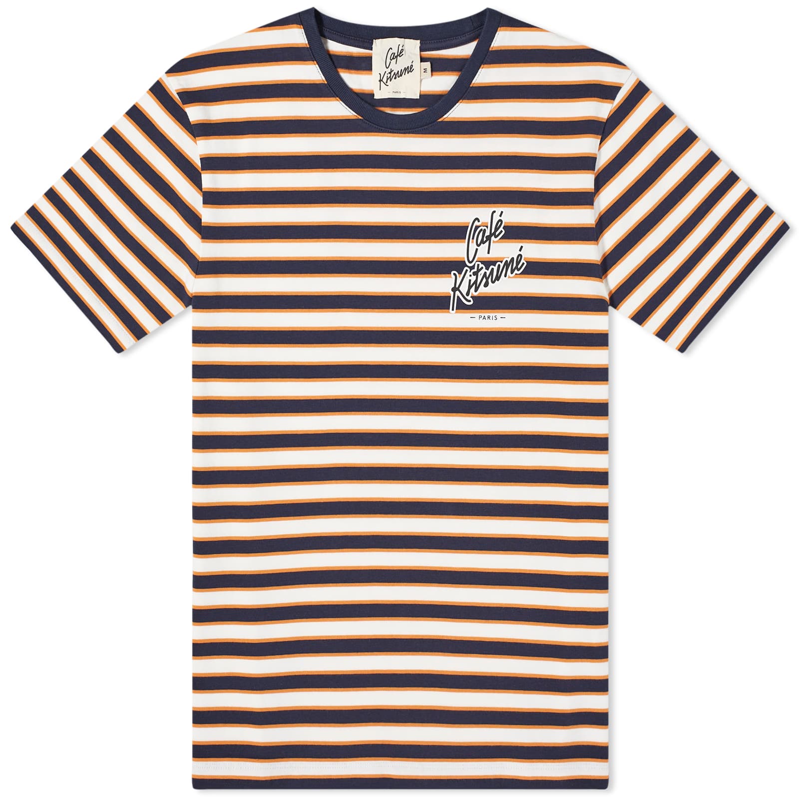 Футболка Cafe Kitsune Striped Regular, цвет Navy, White & Fox Stripe