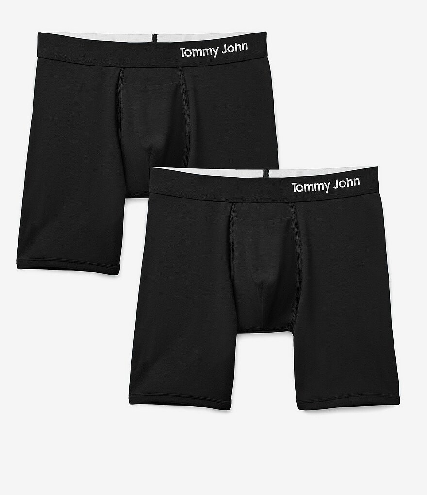 

Томми Джон Кул Коттон 6 Трусы-боксеры с внутренним швом (2 шт.) Tommy John, черный
