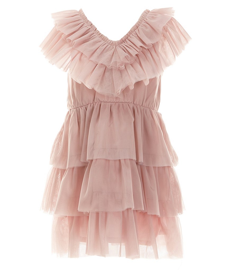 Балетное многоярусное платье без рукавов для маленьких девочек GB 2T-6X, розовый