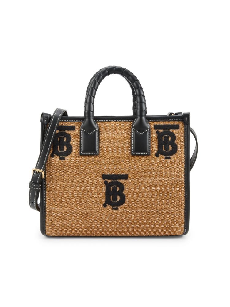 

Плетеная сумка-тоут Freya Burberry, цвет Tan Multicolor
