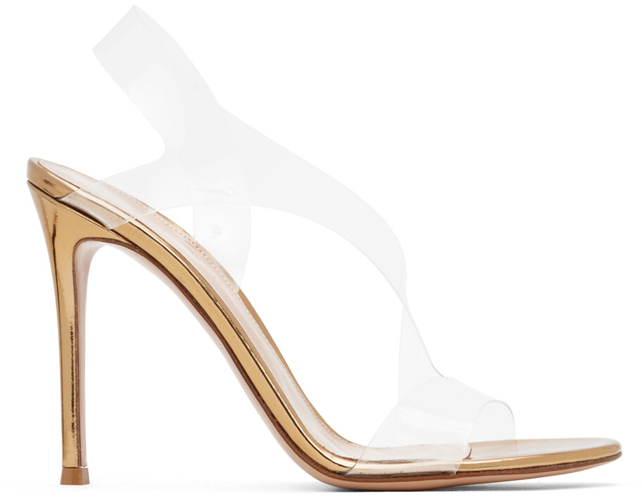 

Золотые босоножки на каблуке Metropolis Gianvito Rossi