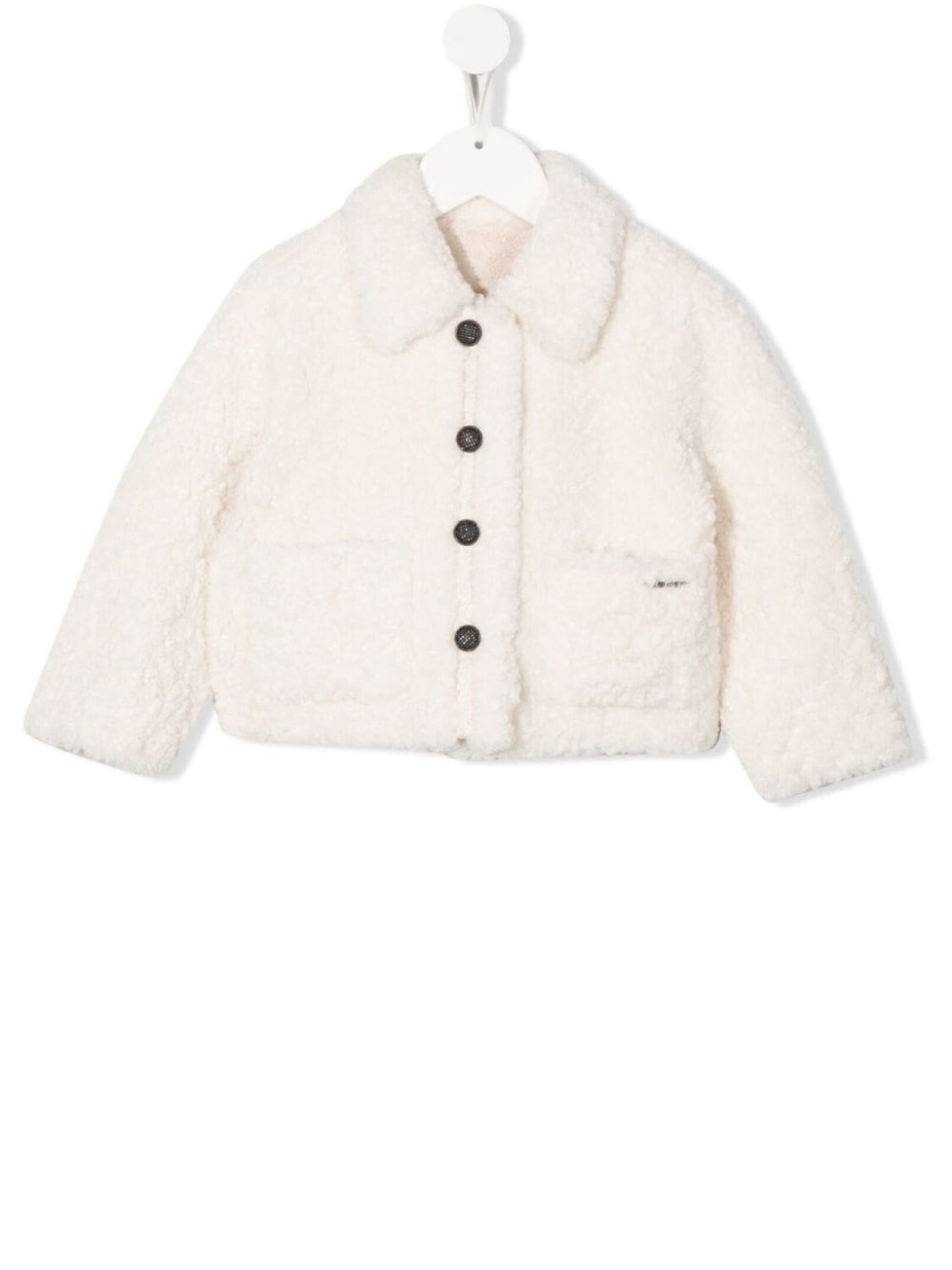 

TWINSET Kids дубленка на пуговицах, белый