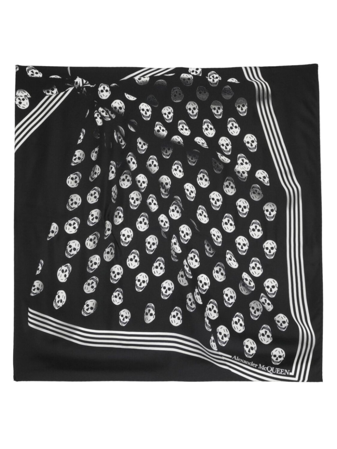 

Alexander McQueen шелковый платок с принтом, черный