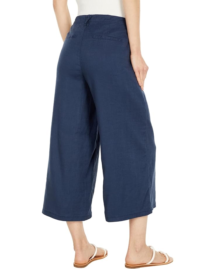 цена Брюки NYDJ Petite Linen Cropped Wide Leg Pants, цвет Oxford Navy