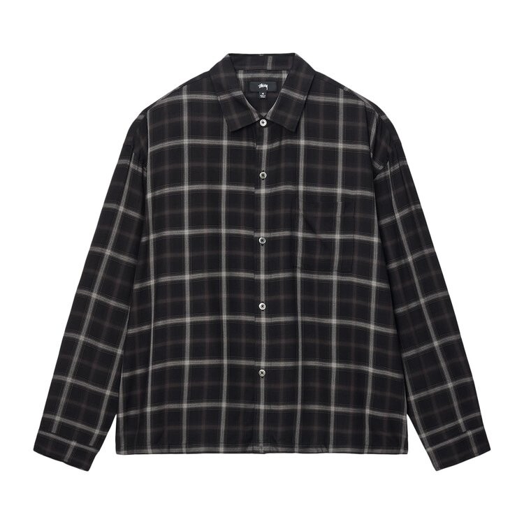 

Рубашка Stussy Shadow Plaid Rayon 'Black', черный
