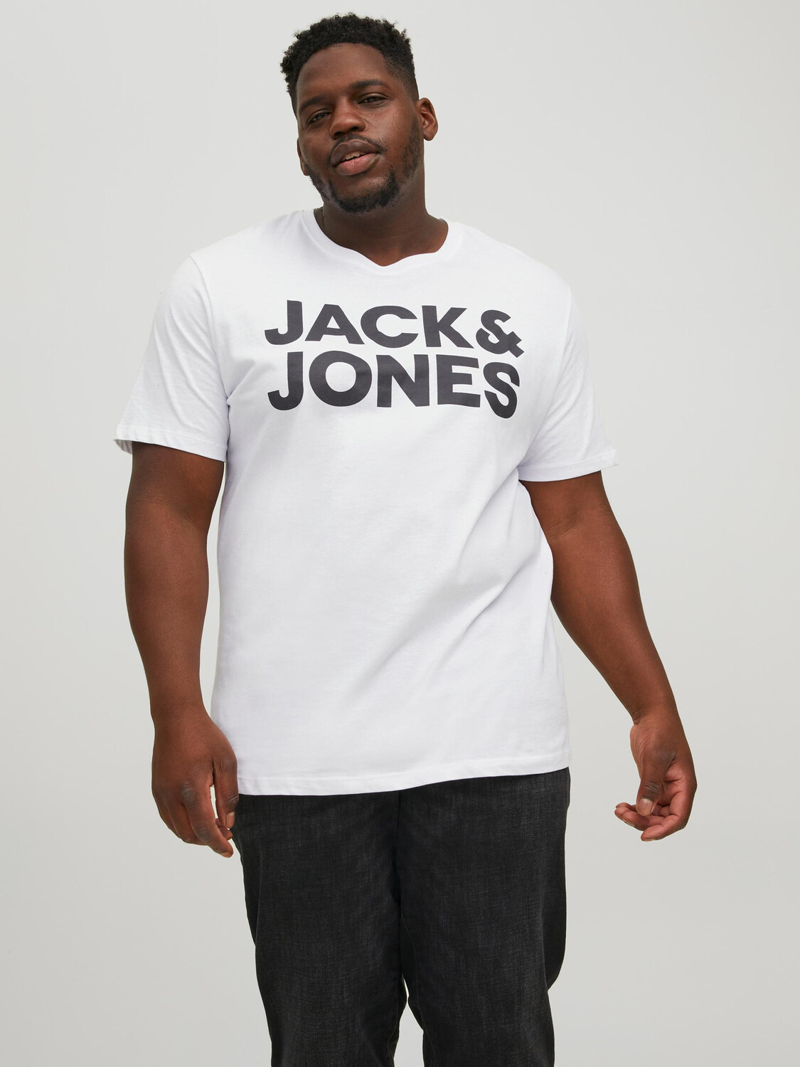 

Футболка Jack & Jones Plus Size Kurzarm Übergrößen JJECORP, белый