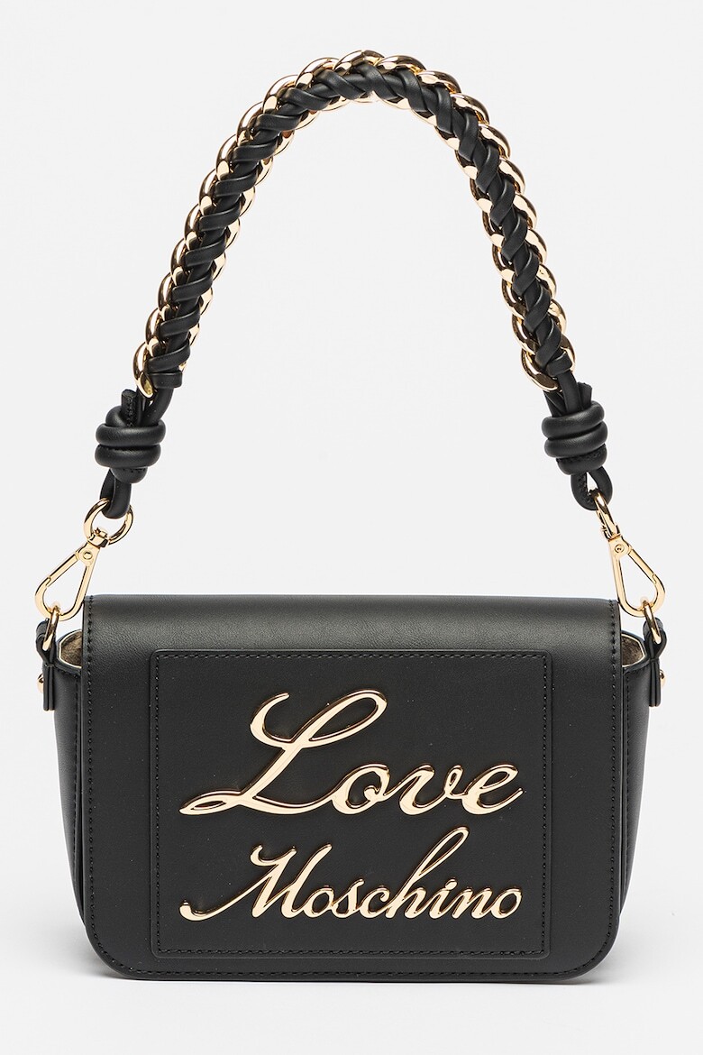 

Сумка из экокожи с металлическим логотипом Love Moschino, черный