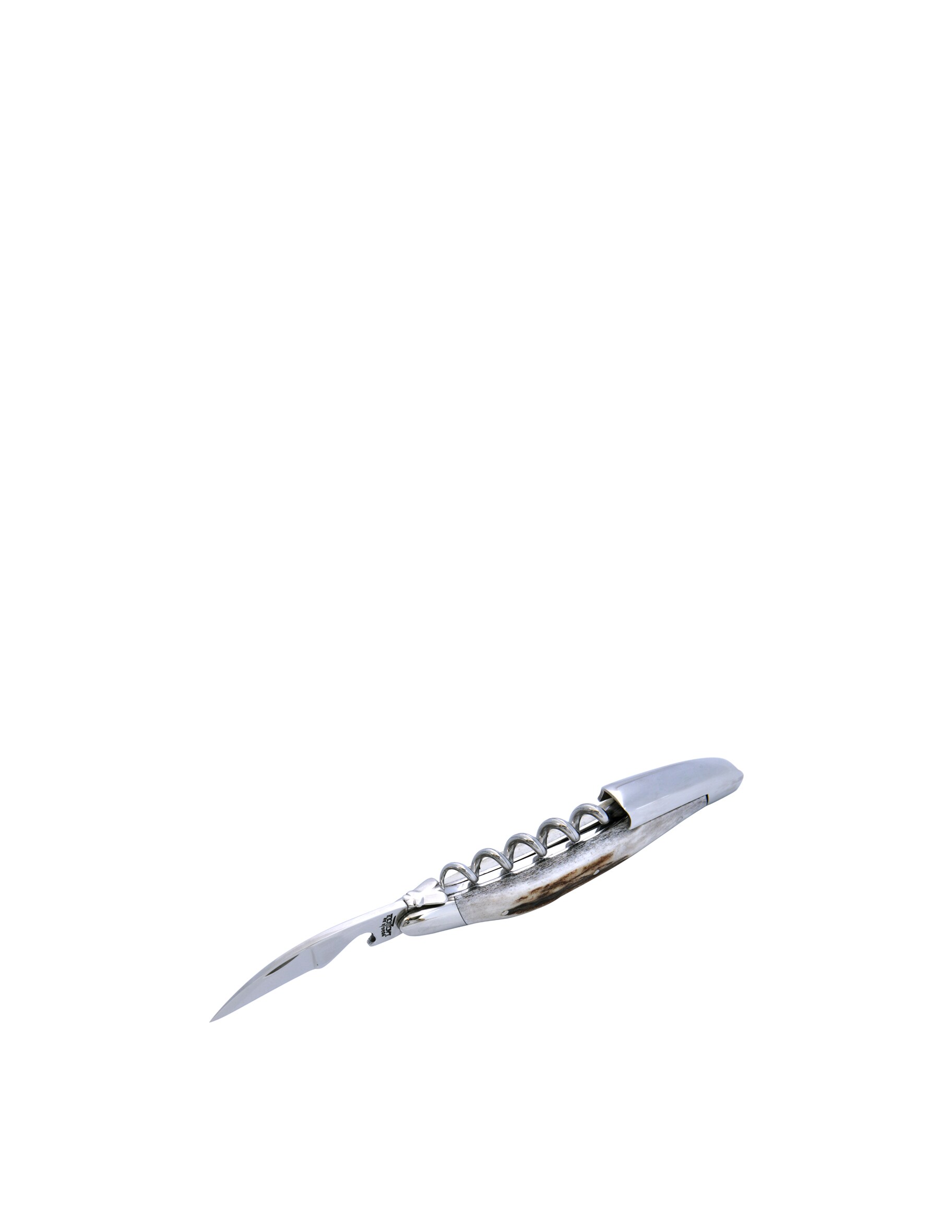 Нож сомелье с оленьими рогами, ручкой и кожаным чехлом Forge De Laguiole сабля en aubrac sabre сhampagne olivier для сабража 40 см cms99oli hzb1 forge de laguiole