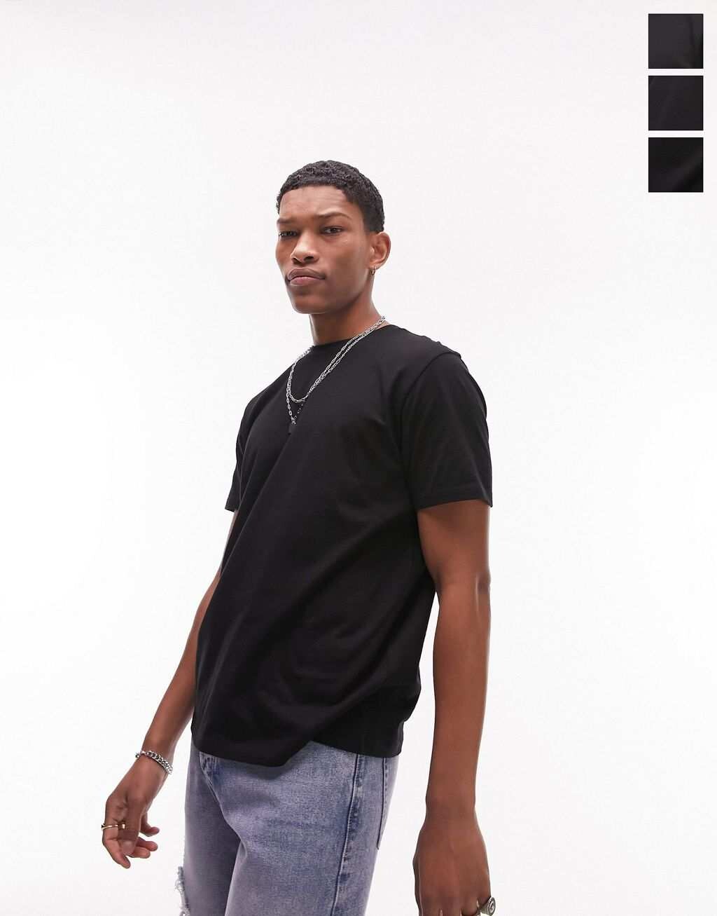 

Черная футболка классического кроя из трех комплектов Topman, Черный
