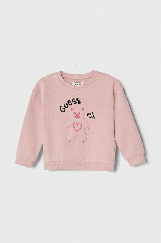 

Детская хлопковая толстовка Guess, розовый