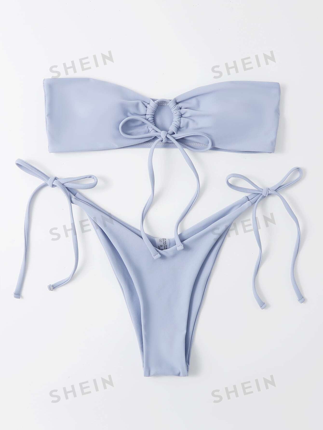 SHEIN Swim Basics, сиреневый фиолетовый sexy bikini striped triangle print section swimsuit new swimsuit female split transparente sexy biquini swimwear women swimsuit