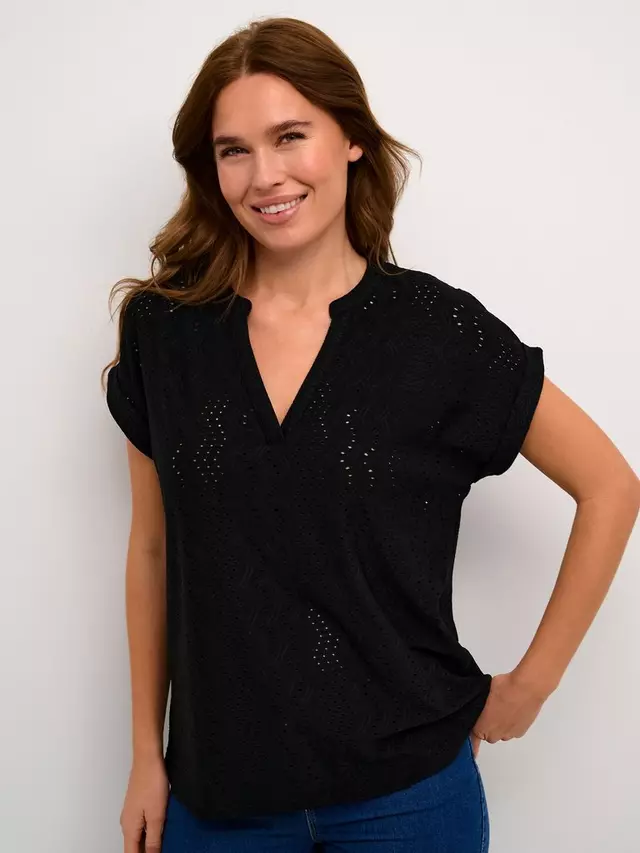 

Блуза KAFFE Rachel Short Sleeve Eyelet, цвет deep/black