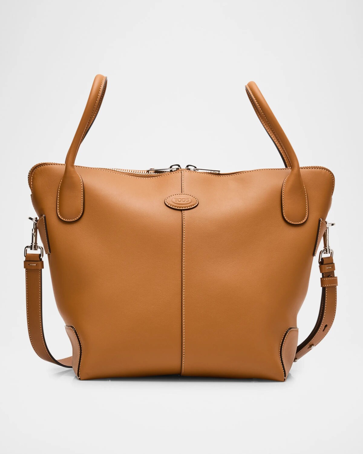 

Сумка-ведро из телячьей кожи на молнии Tod'S, цвет Cuoio
