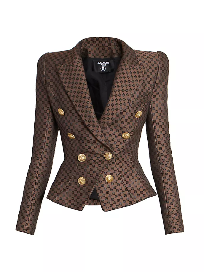 

Жаккардовая куртка Mini Monogram Balmain, цвет maroon dark brown