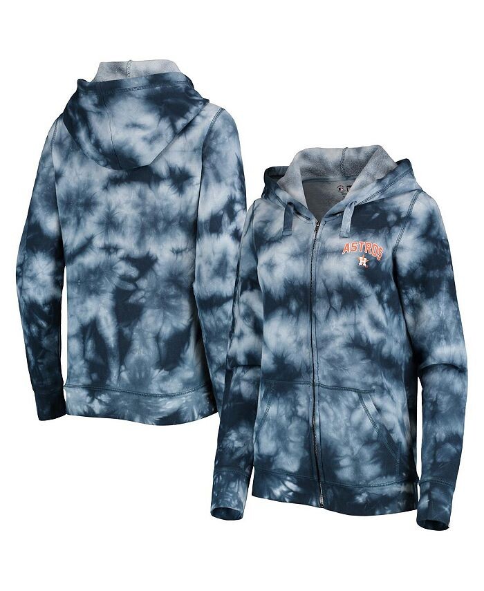 

Женская темно-синяя толстовка с молнией во всю длину Houston Astros Tie-Dye New Era, синий