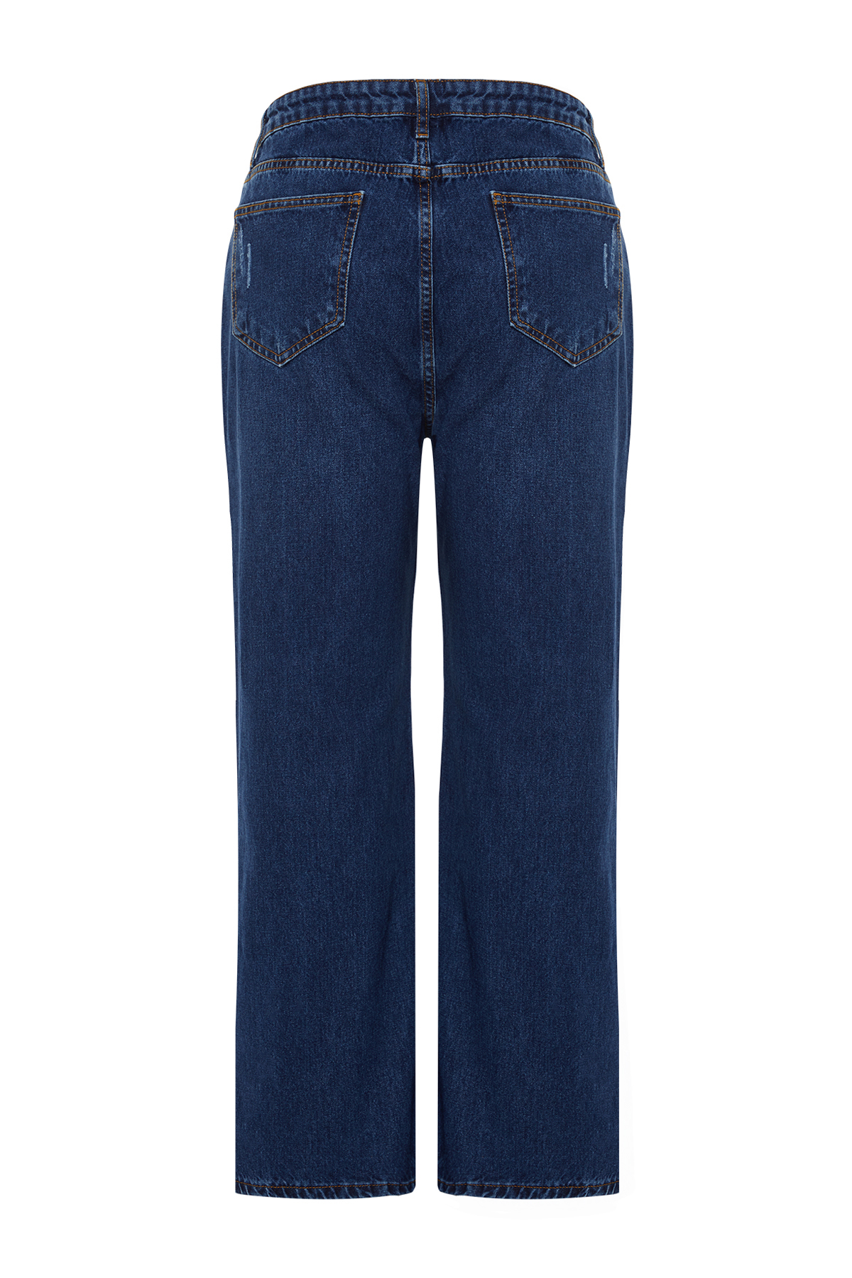 цена Темно-синие джинсы широкого кроя с высокой талией Trendyol, синий