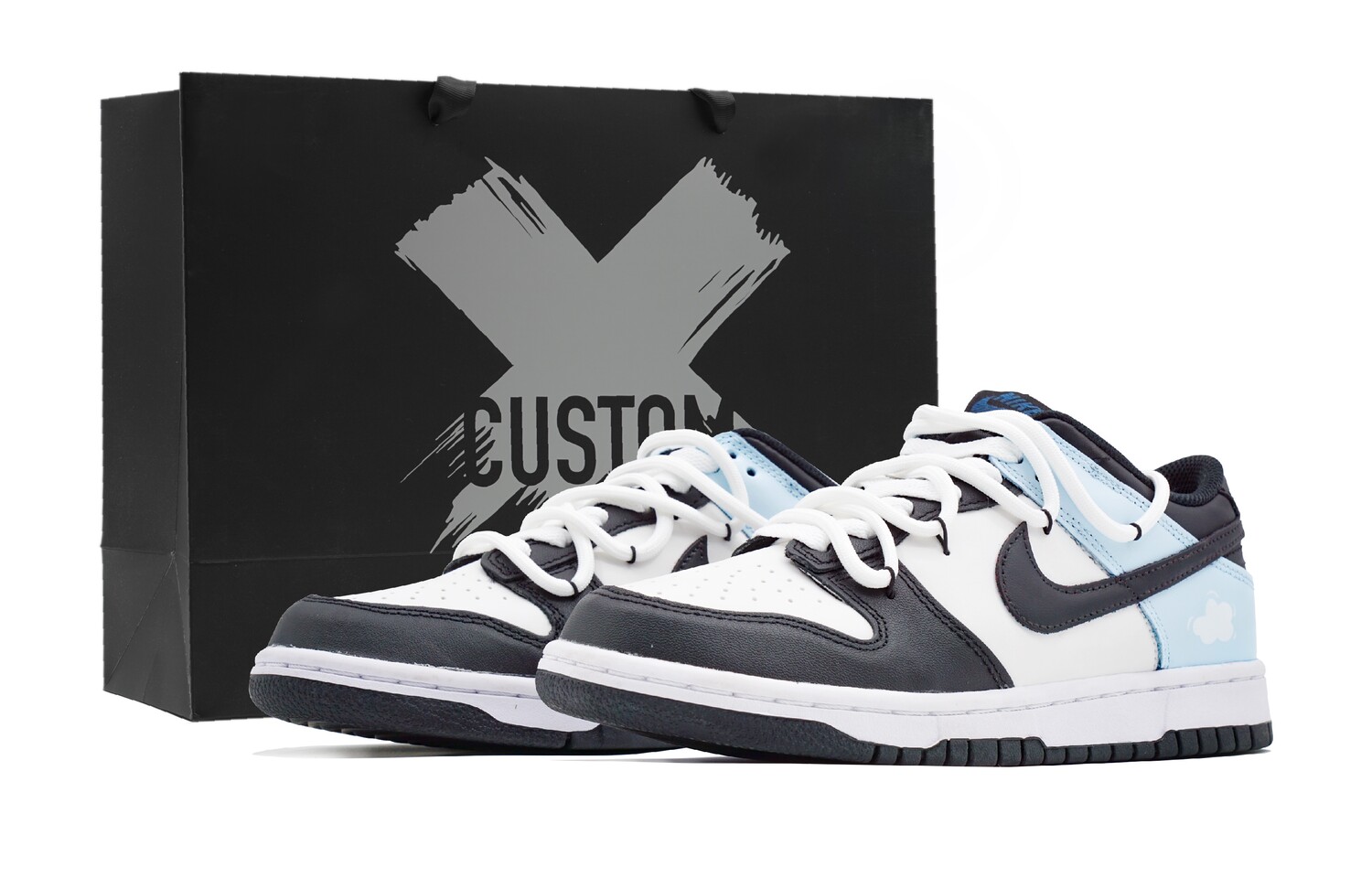 

Кроссовки Nike Dunk Skateboarding Shoes Women's Low-top White, голубой