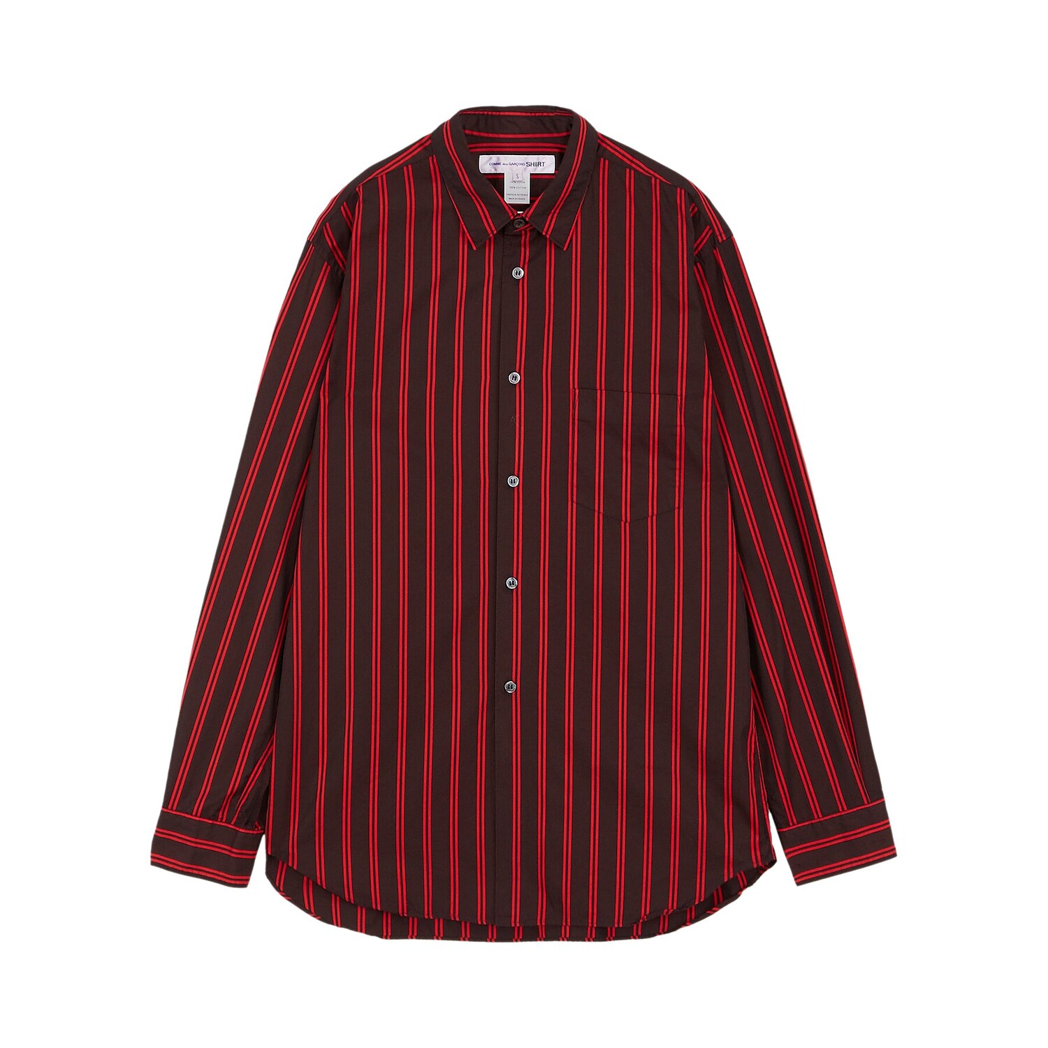 

Comme des Garçons SHIRT Рубашка в полоску, окрашенная в пряжу, цвет Черный