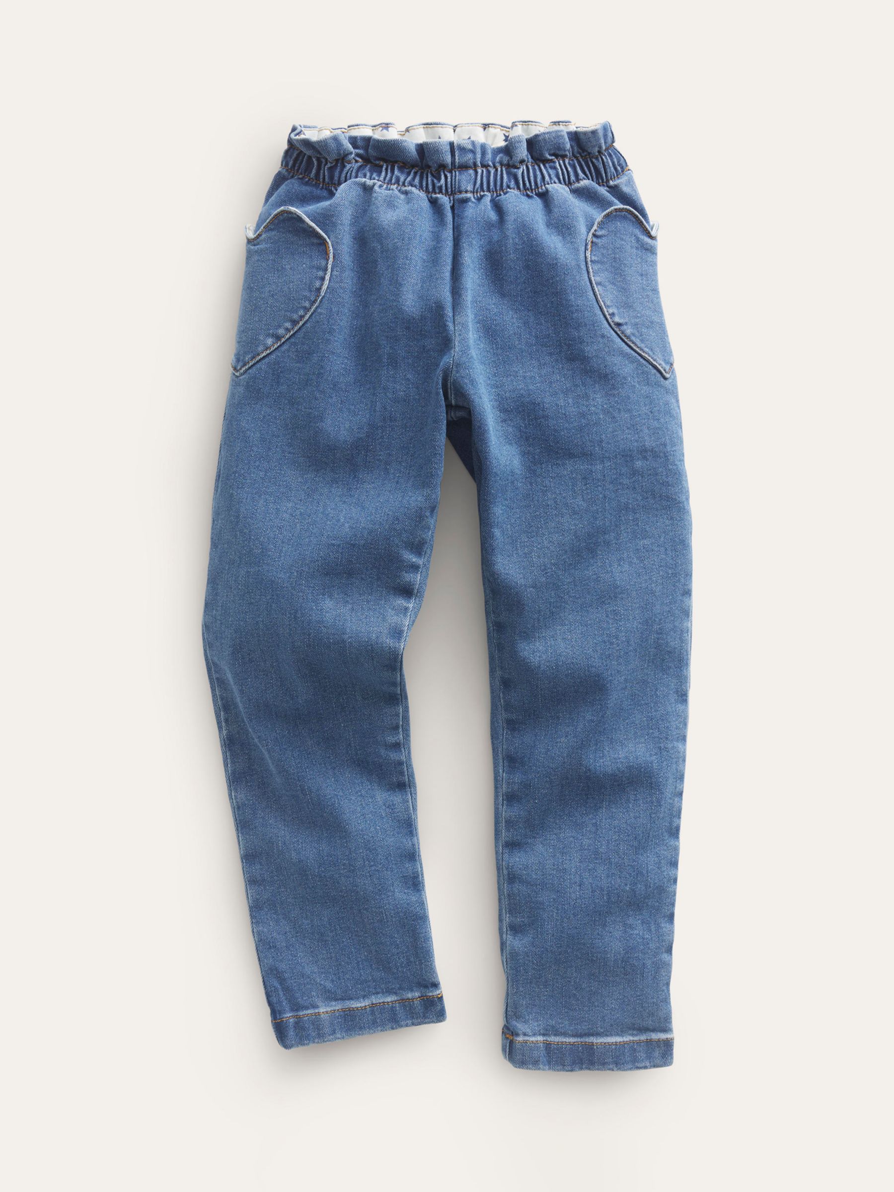 Детские джинсовые брюки без застежек Mini Boden, средний винтажный деним